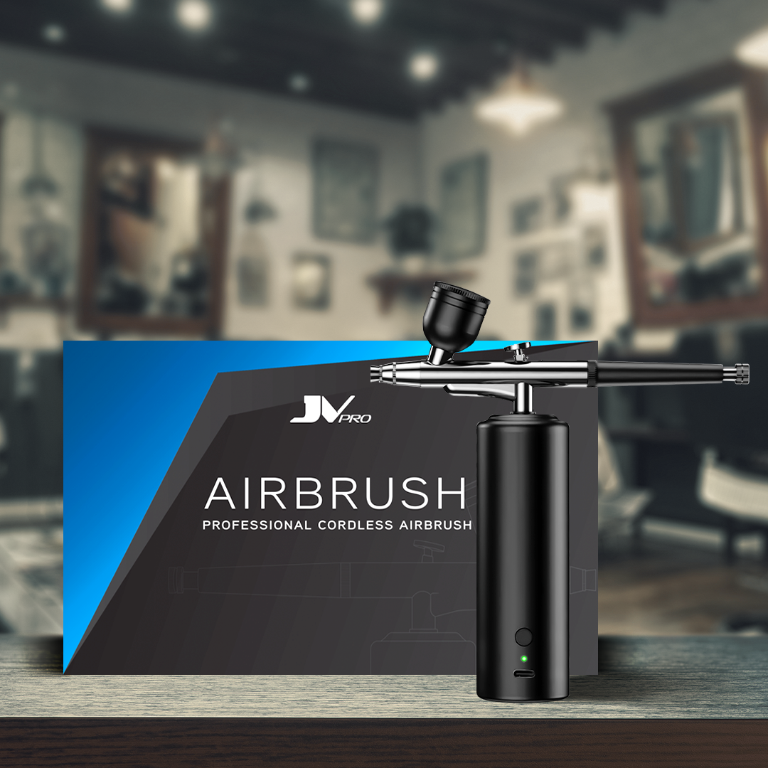 JV PRO Cordless Airbrush Kit – Adjustable 18–30 PSI, USB-C Rechargeable