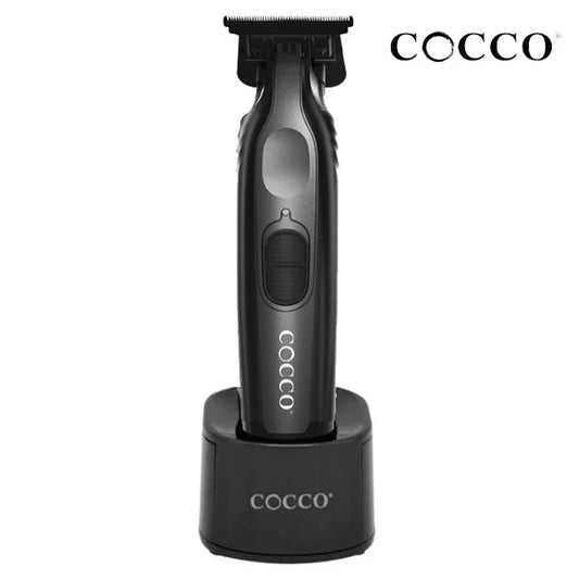 "Cocco Veloce Pro Brushless High Torque Trimmer - Black, cordless, high-performance grooming tool for barbers and professionals."