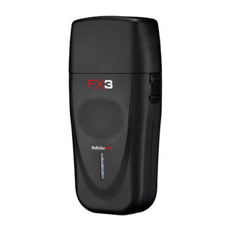 BaByliss FX3 Shaver in sleek black finish, cordless double foil design, perfect for barbers seeking close, precise shaves.