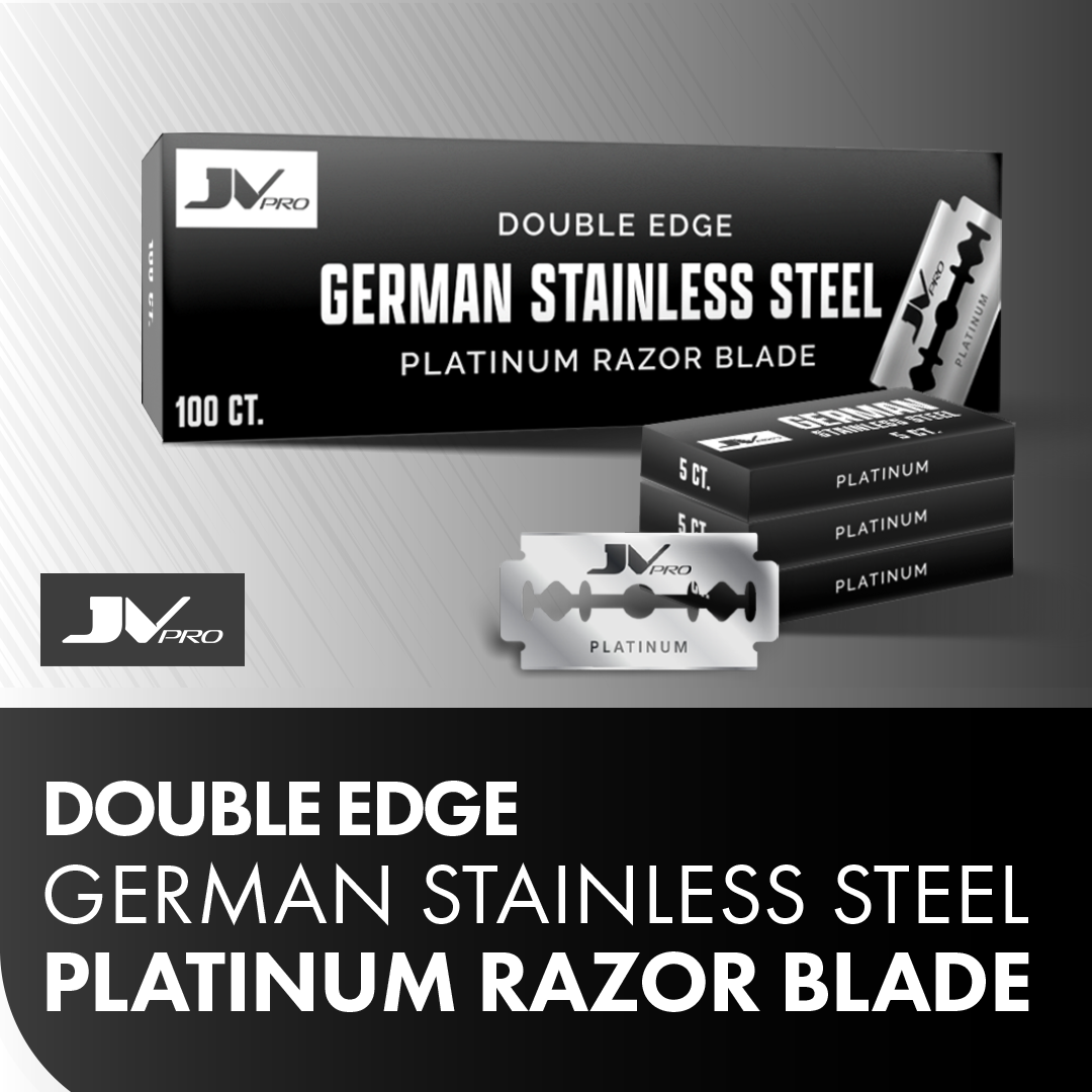 JV PRO double edge razor blades for safety razors – sharp, smooth, premium stainless steel blades