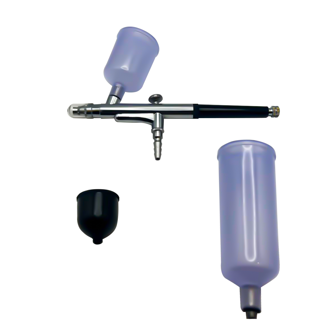 “Single-action airbrush replacement gun set, durable and professional spray tool.”