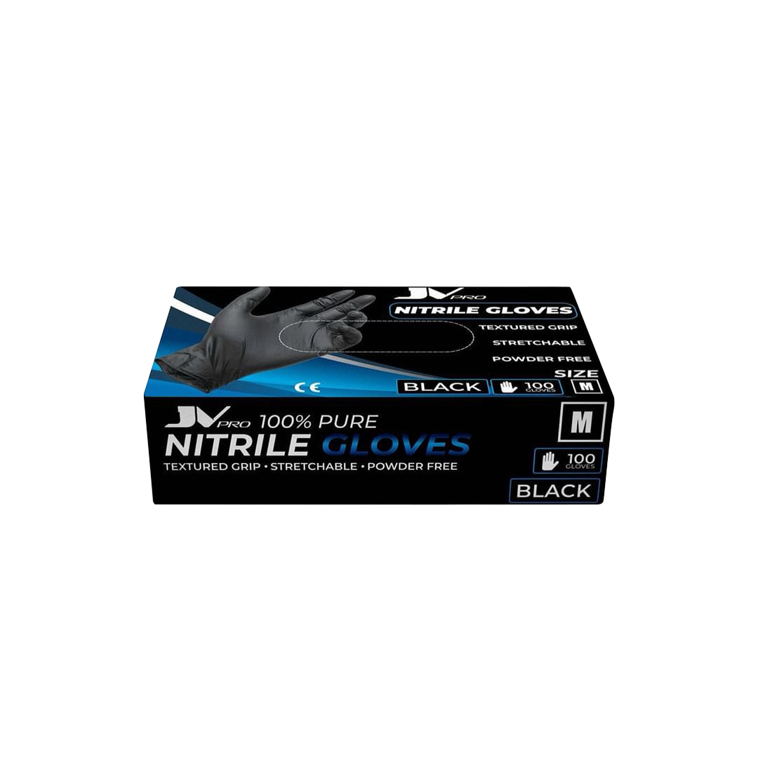 JV PRO Black Nitrile Gloves