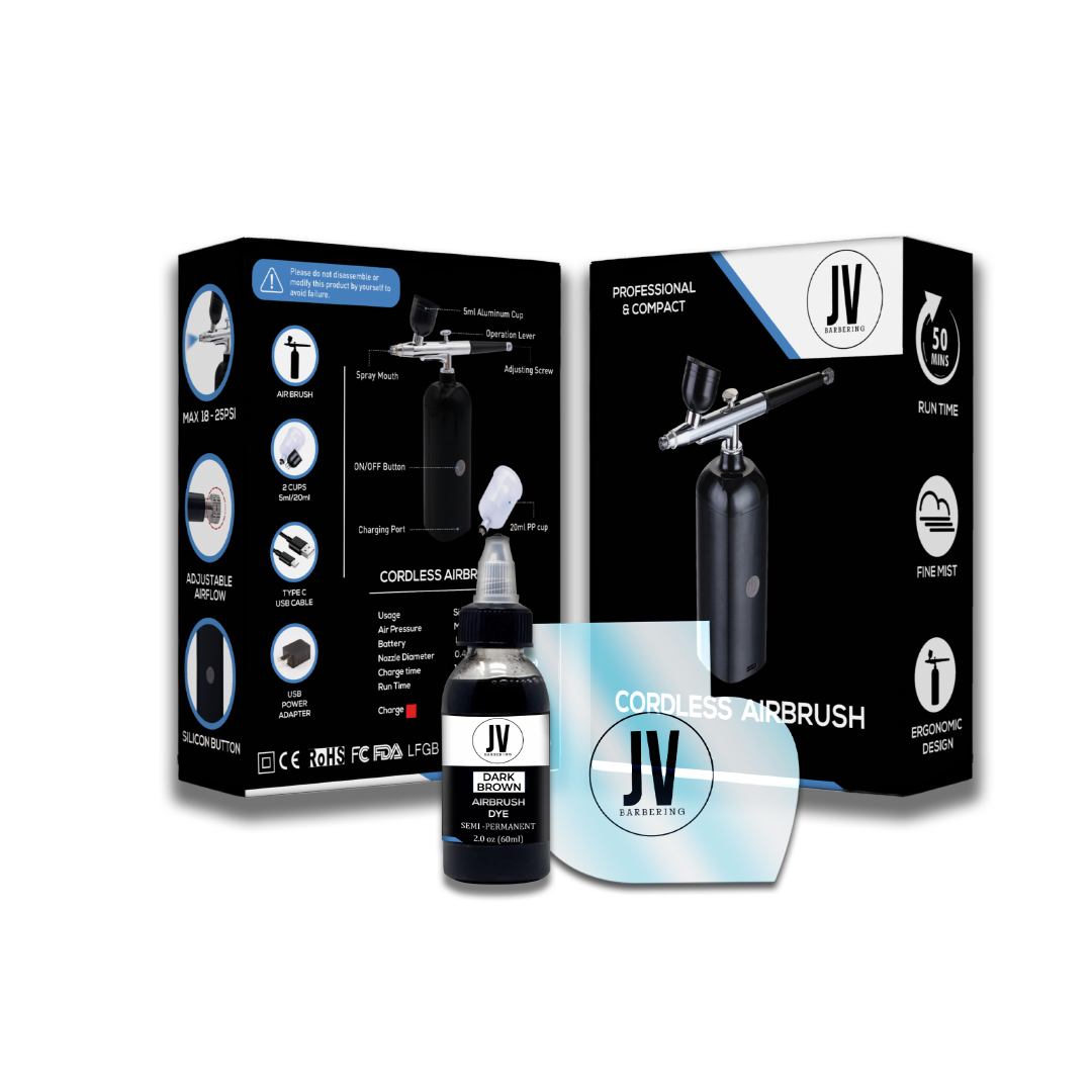 JV Barbering Airbrush Set - Professional Cordless Airbrush Kit
