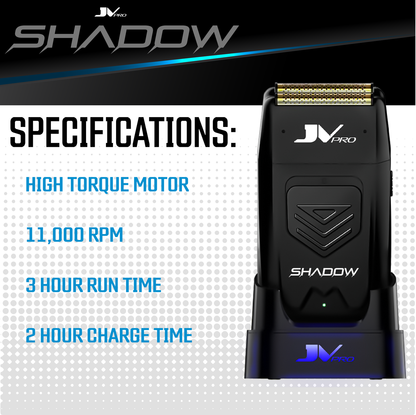 JV PRO Shadow Cordless Double Foil Shaver