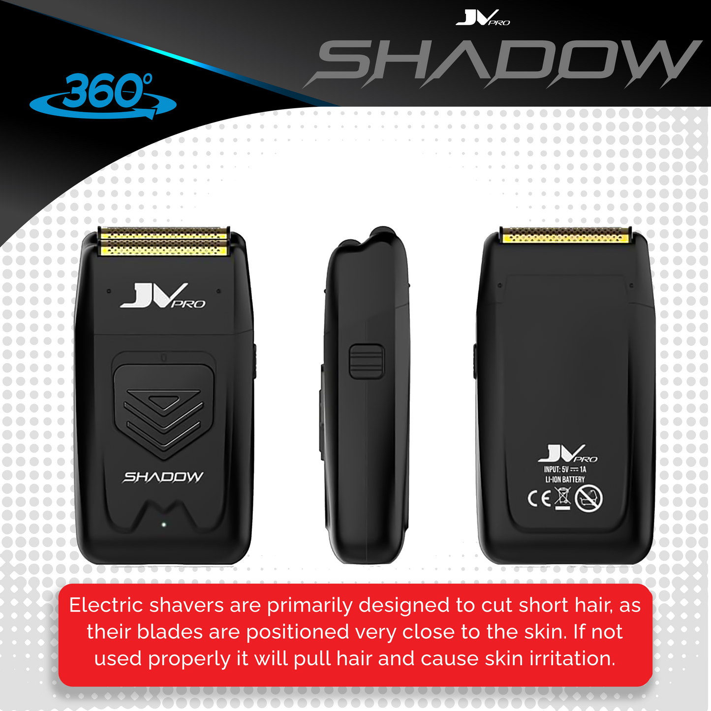 JV PRO Shadow Cordless Double Foil Shaver