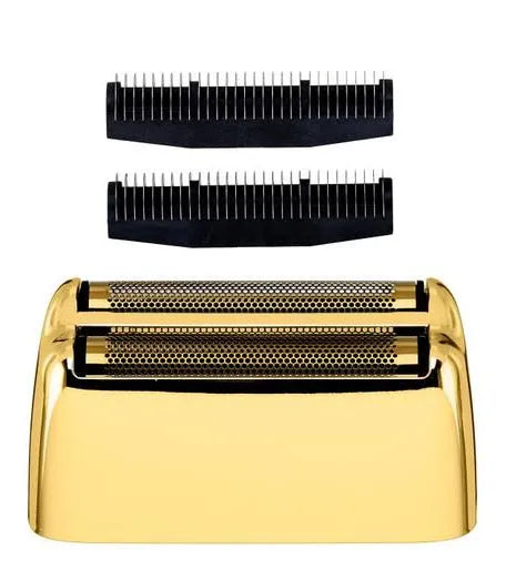 “BaBylissPRO GoldFX replacement foil and cutter set for double foil shavers, hypoallergenic design for smooth, precise shaving.”