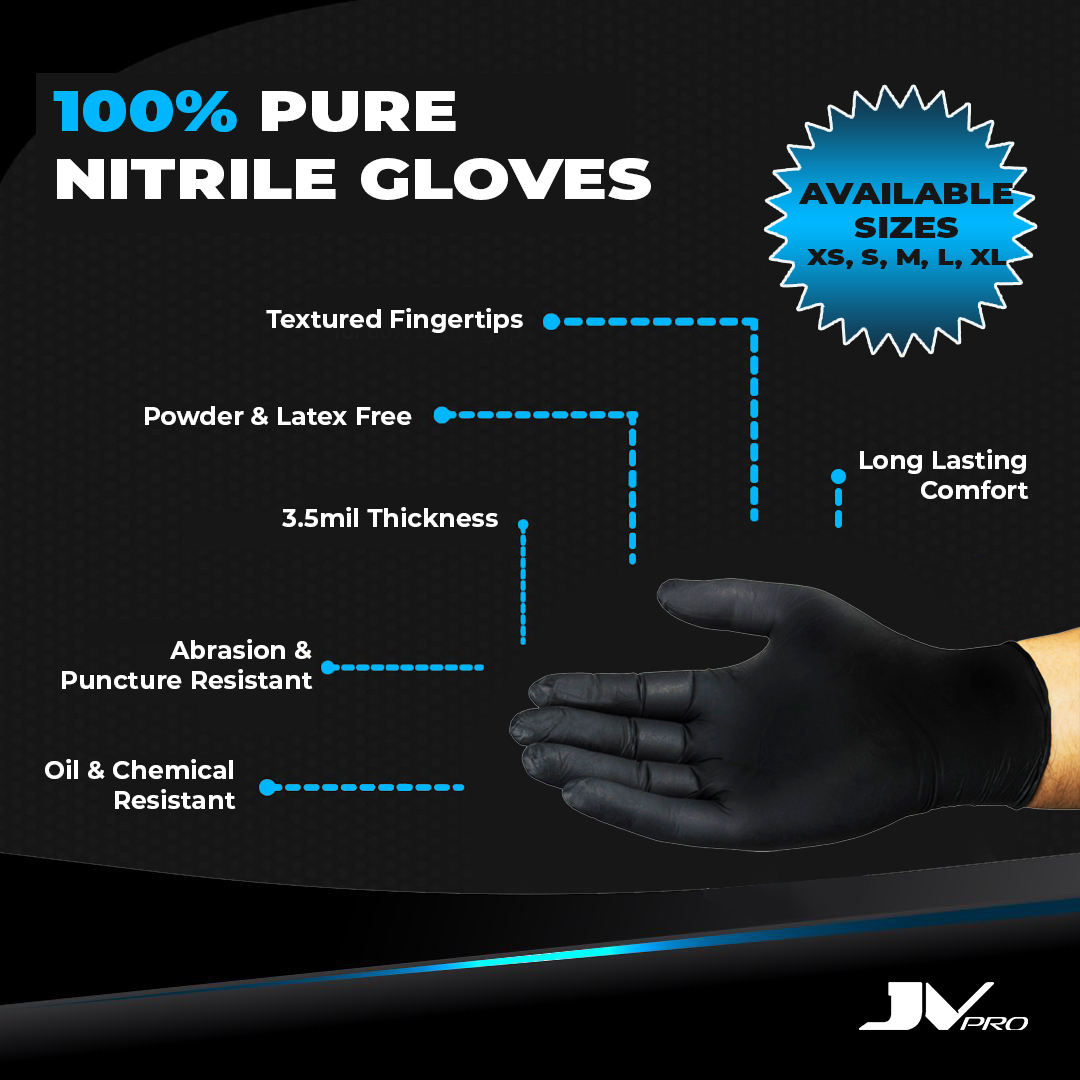 JV PRO Nitrile Exam Gloves Black - JV PRO USA
