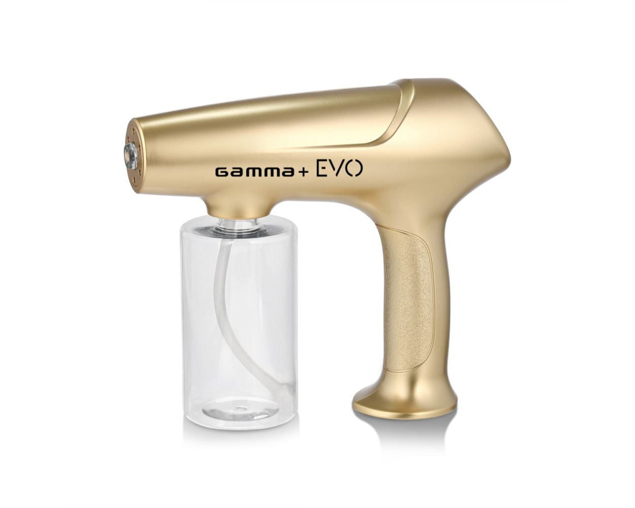 “Gamma Evo Nano Atomizer in gold, cordless fine mist sprayer with advanced nano technology.” 