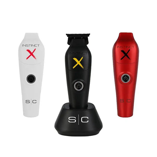 "StyleCraft Instinct X Trimmer with 11,000 SPM, zero-gap DLC blade, cordless design, and ergonomic metal housing for precision cuts."