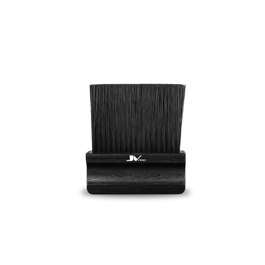 “JV PRO professional barber neck duster with soft bristles, perfect for hair cleaning and styling.”