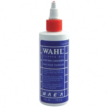 "Wahl Clipper Oil - Lubricates and protects clipper blades, reduces friction, extends blade life, and ensures smooth performance."
